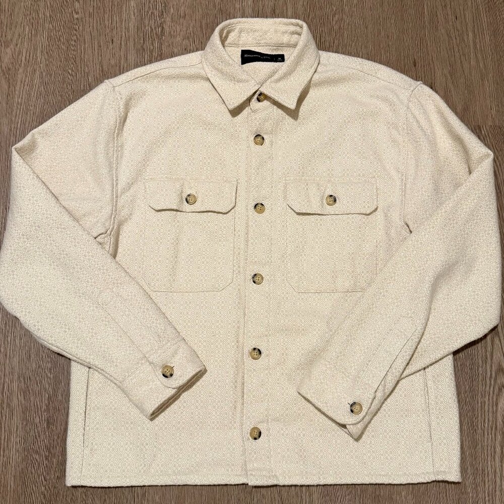 Abercrombie Tan Flannel Shirt Jacket (Medium)